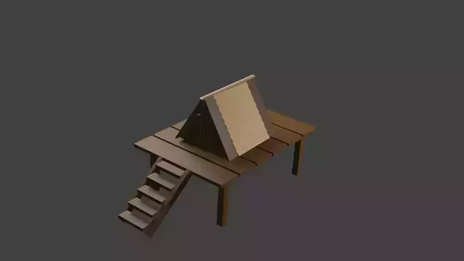 Unlivedhouse wooden table with ladder