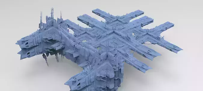 Sci-Fi City dystopia base 2  3D model