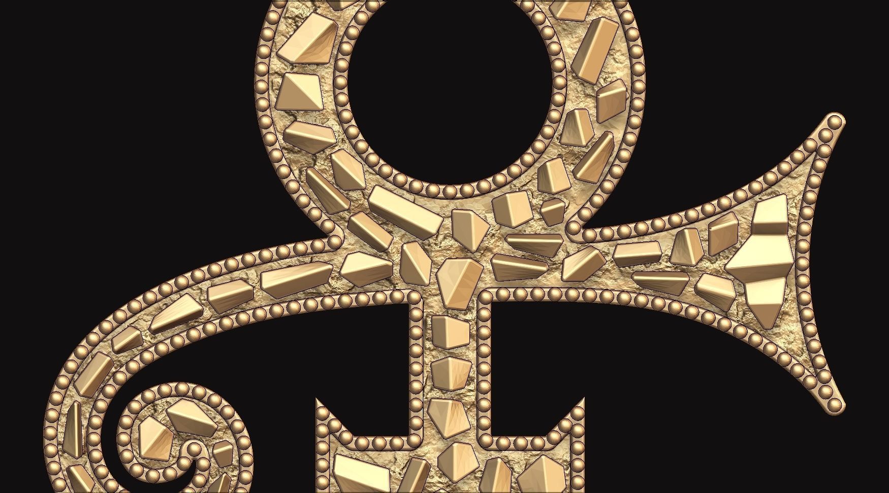 Eye of Horus Ankh Cross Nugget Pendant with backplate 3D print model_4