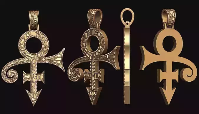 Eye of Horus Ankh Cross Nugget Pendant with backplate