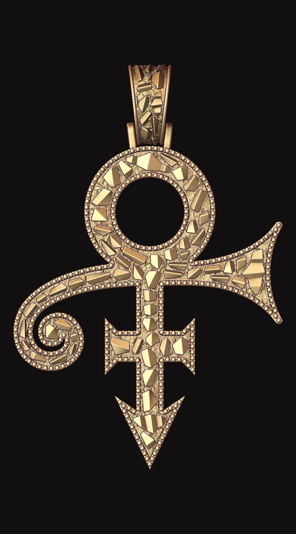 Eye of Horus Ankh Cross Nugget Pendant with backplate 3D print model_3