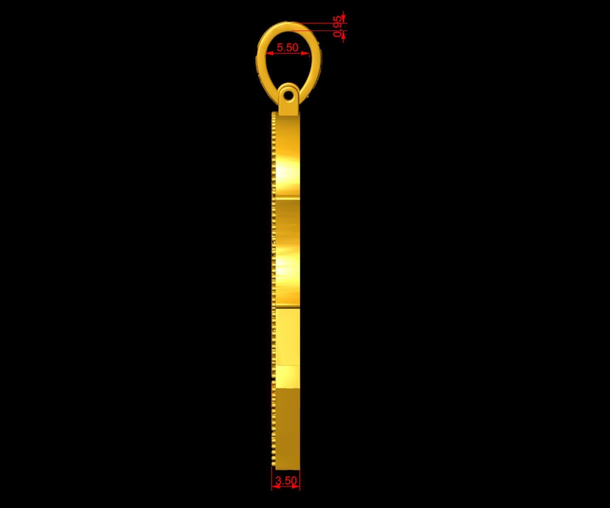 Eye of Horus Ankh Cross Nugget Pendant with backplate 3D print model_6