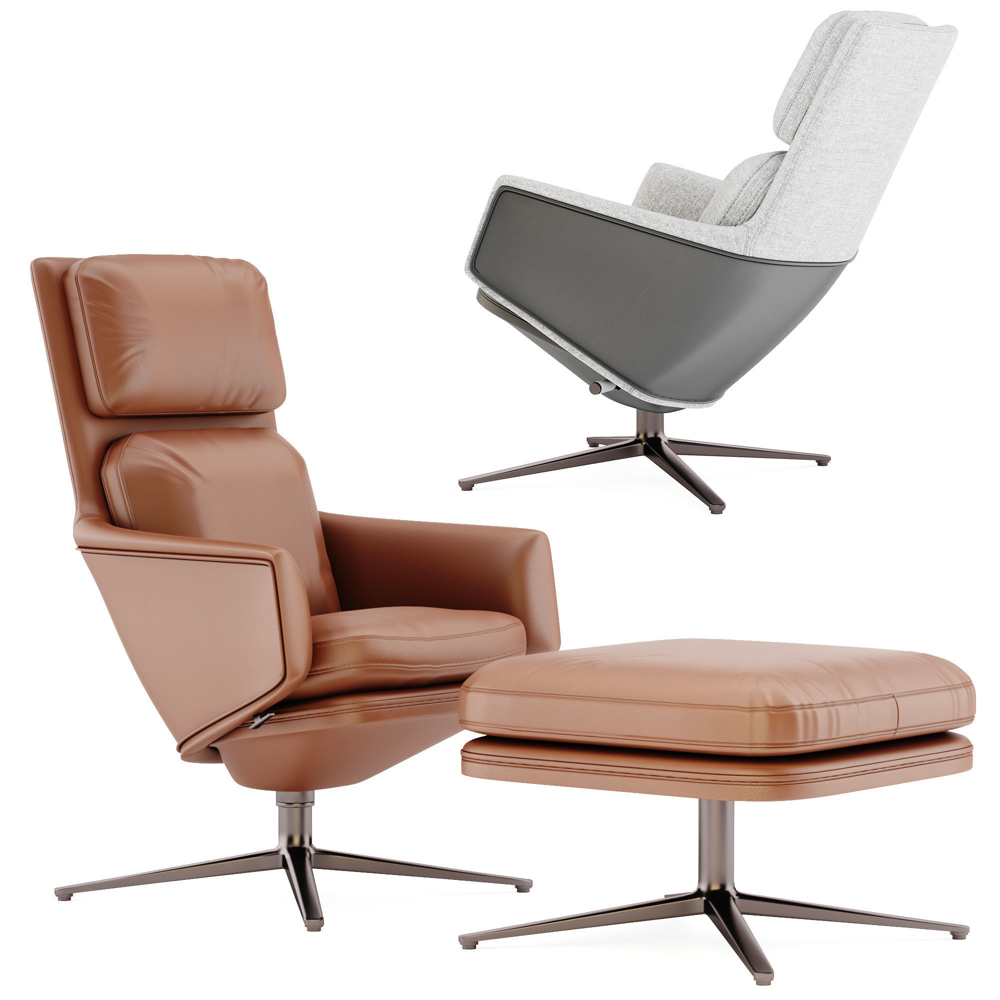 Armchair Vitra GRAND RELAX 3D model_1