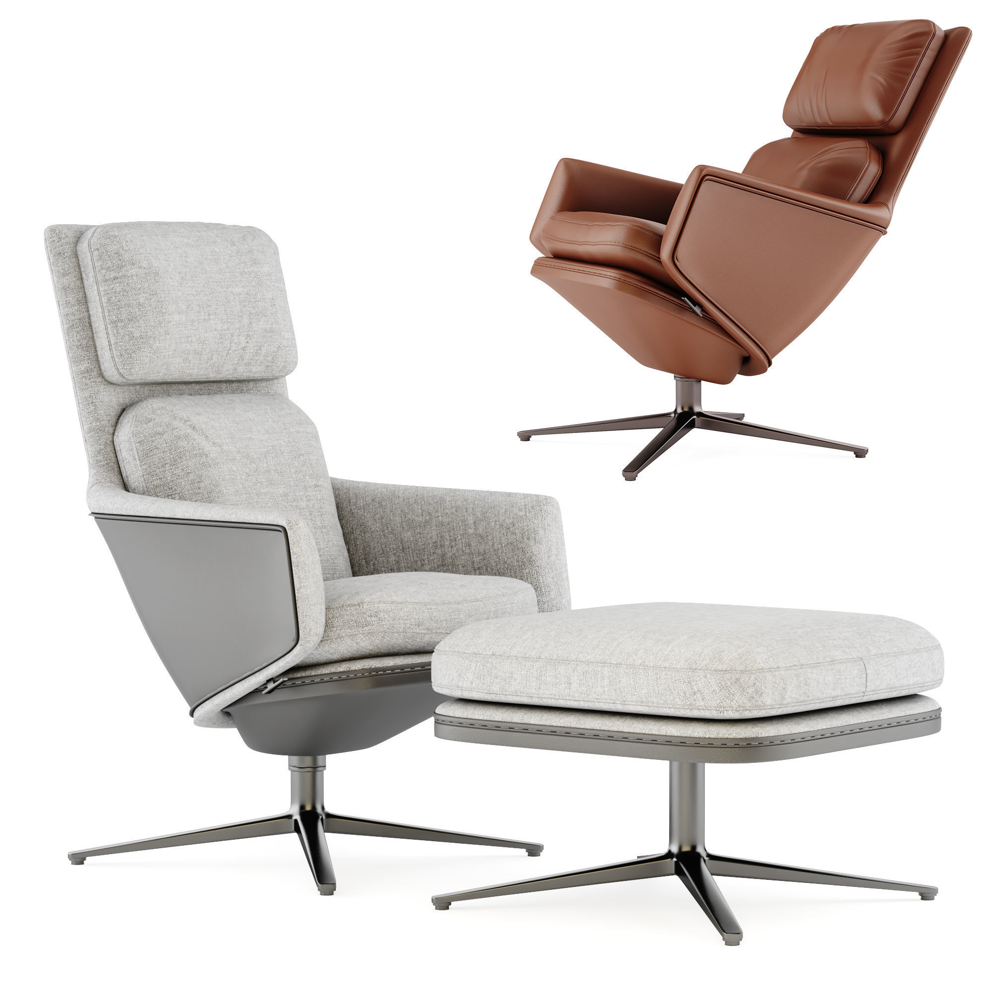 Armchair Vitra GRAND RELAX 3D model_3
