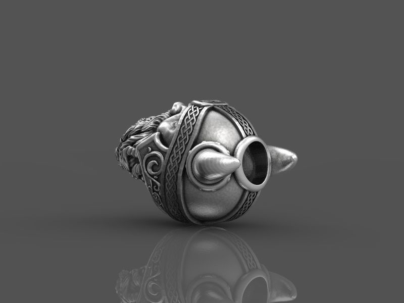 Viking head bead 3d model for 3d printing 3D print model 3D print model_21