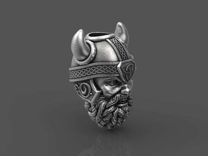 Viking head bead 3d model for 3d printing 3D print model 3D print model_19
