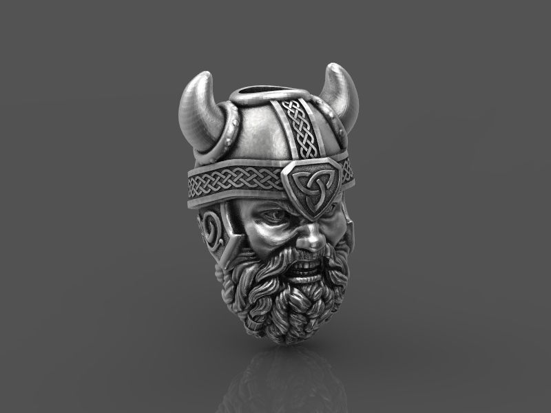 Viking head bead 3d model for 3d printing 3D print model 3D print model_2