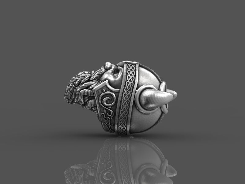 Viking head bead 3d model for 3d printing 3D print model 3D print model_20