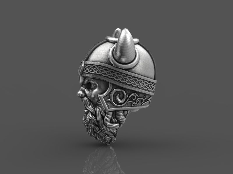 Viking head bead 3d model for 3d printing 3D print model 3D print model_8