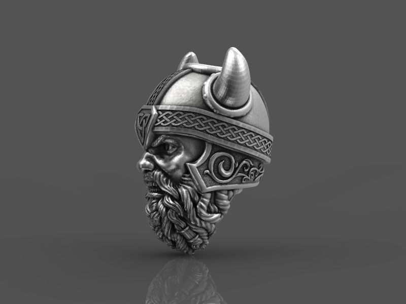 Viking head bead 3d model for 3d printing 3D print model 3D print model_7