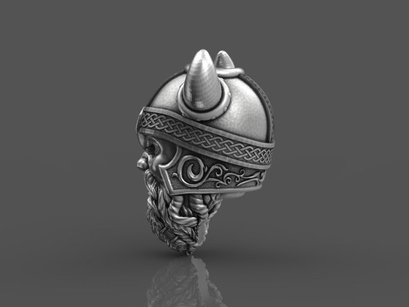 Viking head bead 3d model for 3d printing 3D print model 3D print model_9
