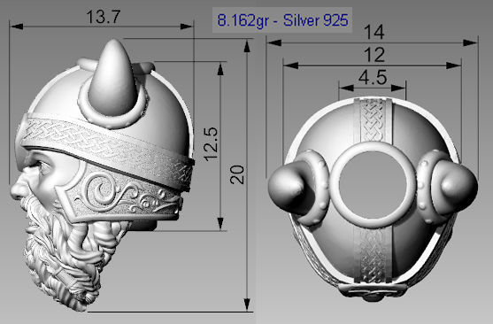 Viking head bead 3d model for 3d printing 3D print model 3D print model_24