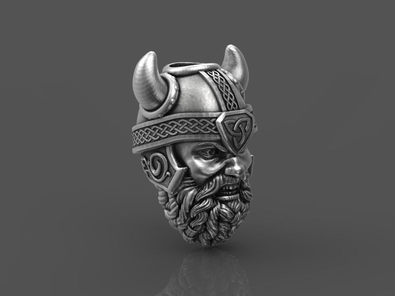Viking head bead 3d model for 3d printing 3D print model 3D print model_1