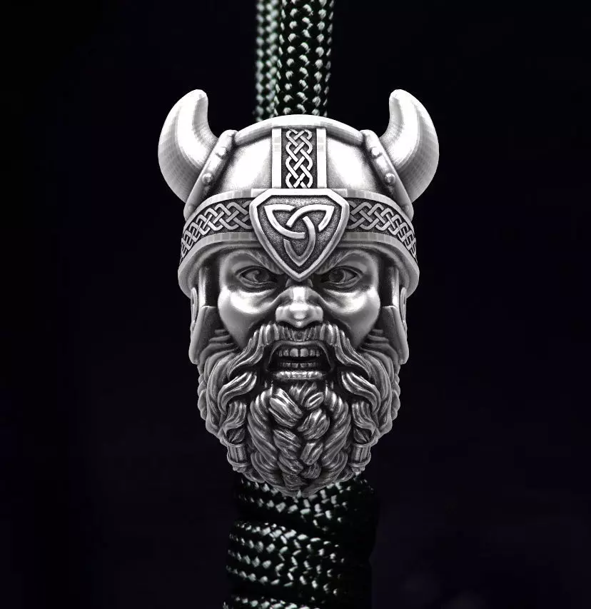Viking head bead 3d model for 3d printing 3D print model 3D print model_0
