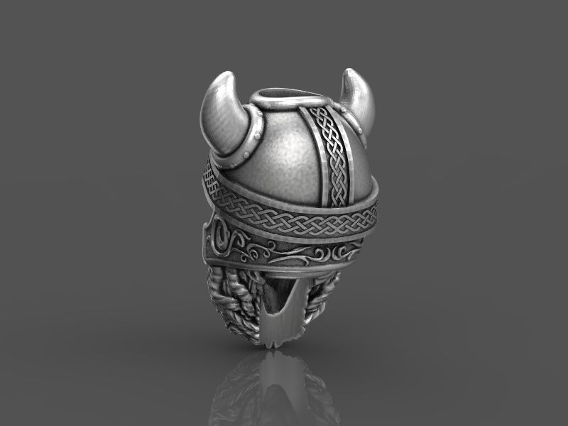 Viking head bead 3d model for 3d printing 3D print model 3D print model_11