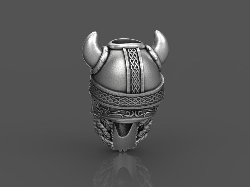 Viking head bead 3d model for 3d printing 3D print model 3D print model_12