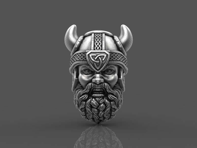 Viking head bead 3d model for 3d printing 3D print model 3D print model_4
