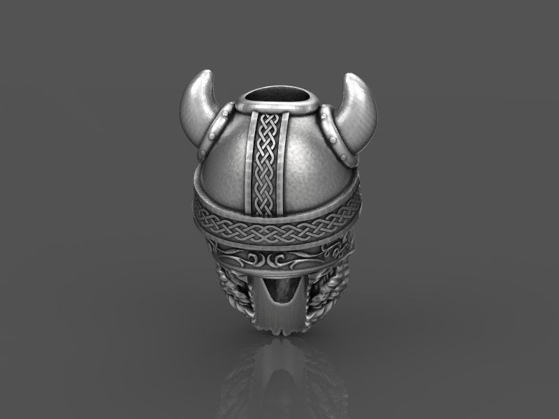 Viking head bead 3d model for 3d printing 3D print model 3D print model_13