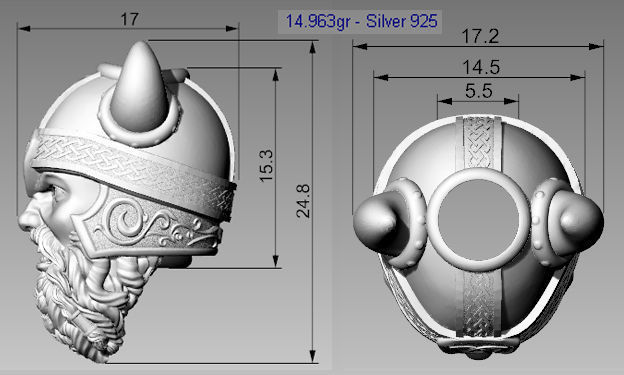 Viking head bead 3d model for 3d printing 3D print model 3D print model_25