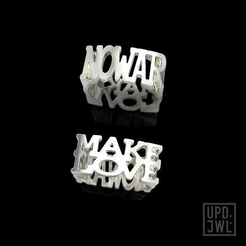 Ring NoWar MakeLove all sizes Free 3D print model