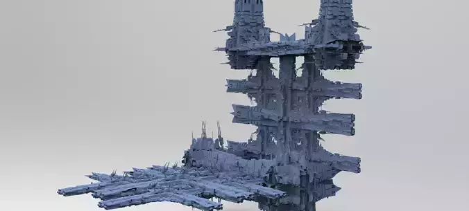 Sci-Fi City dystopia base Grid ground 