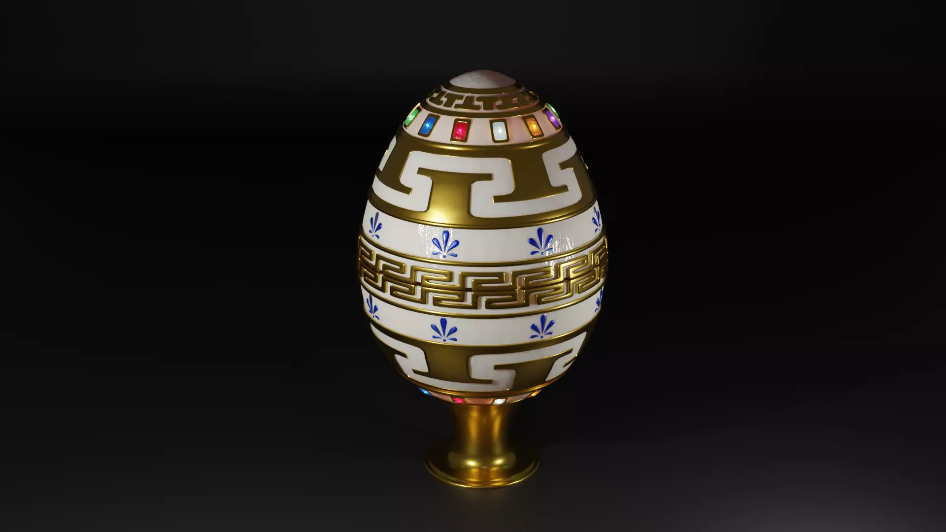 Faberge Egg - Ancient Greek Symbols 3D model_0