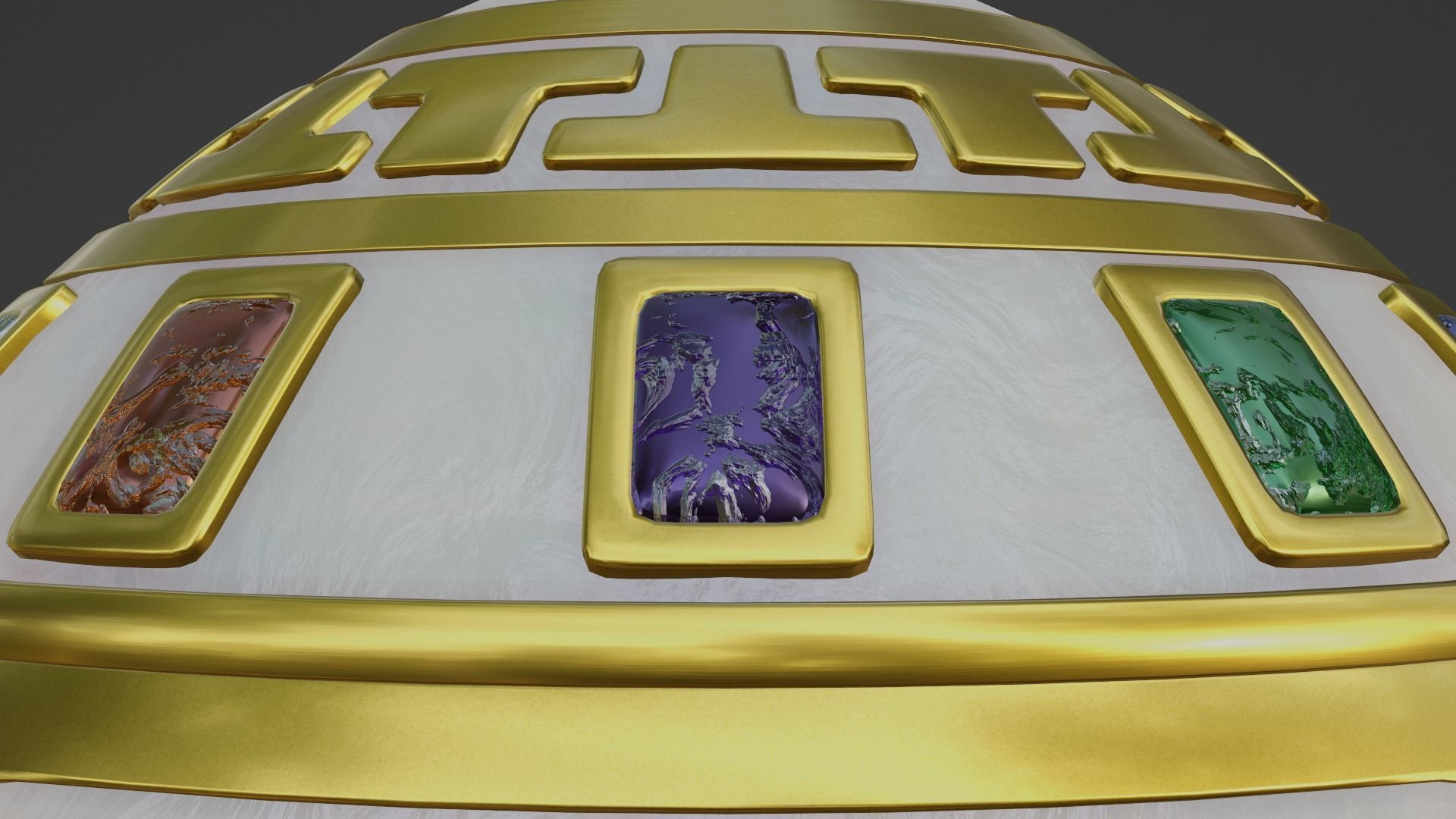 Faberge Egg - Ancient Greek Symbols 3D model_23