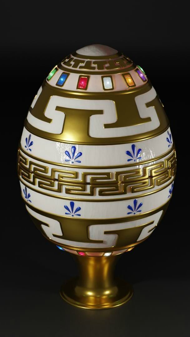 Faberge Egg - Ancient Greek Symbols 3D model_1
