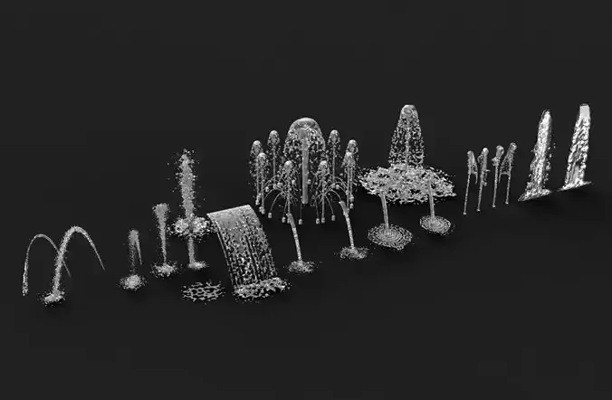 Water fountain waterfall 3d model 3D model