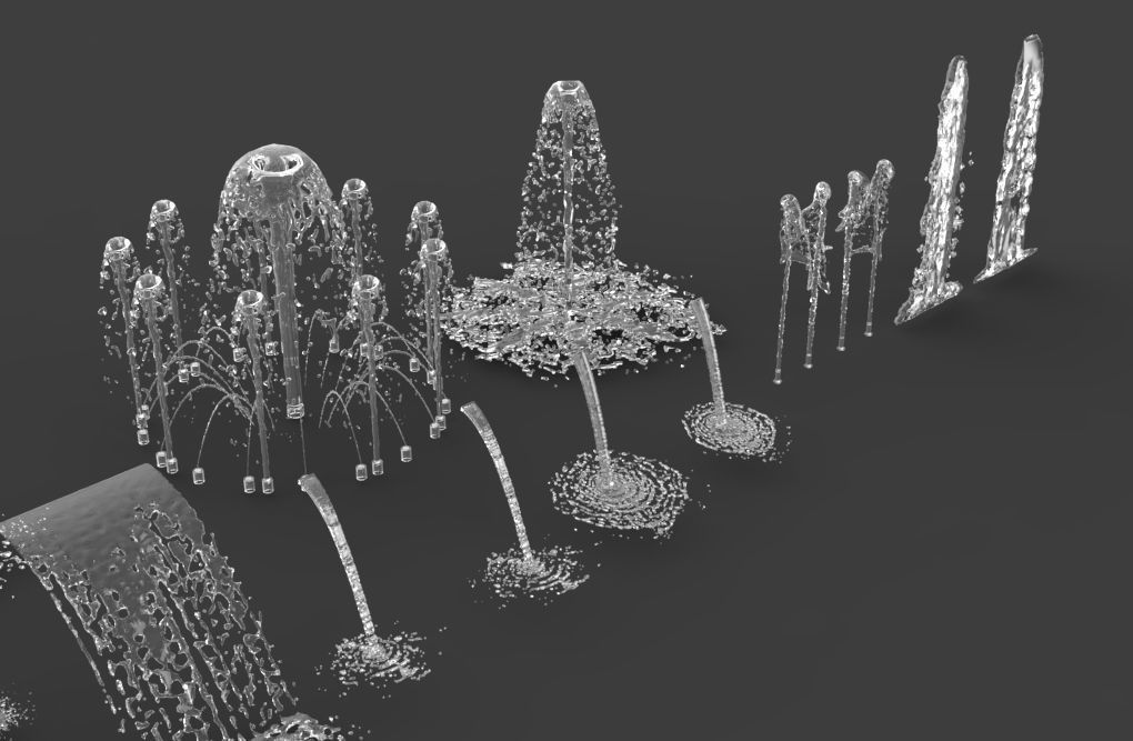 Water fountain waterfall 3d model 3D model_3