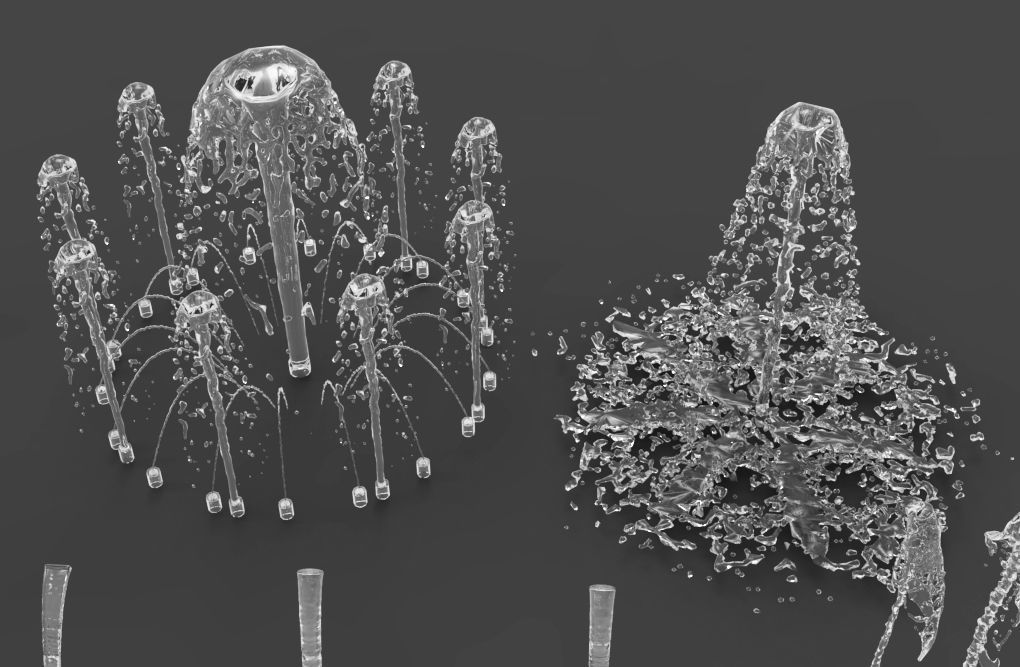 Water fountain waterfall 3d model 3D model_5