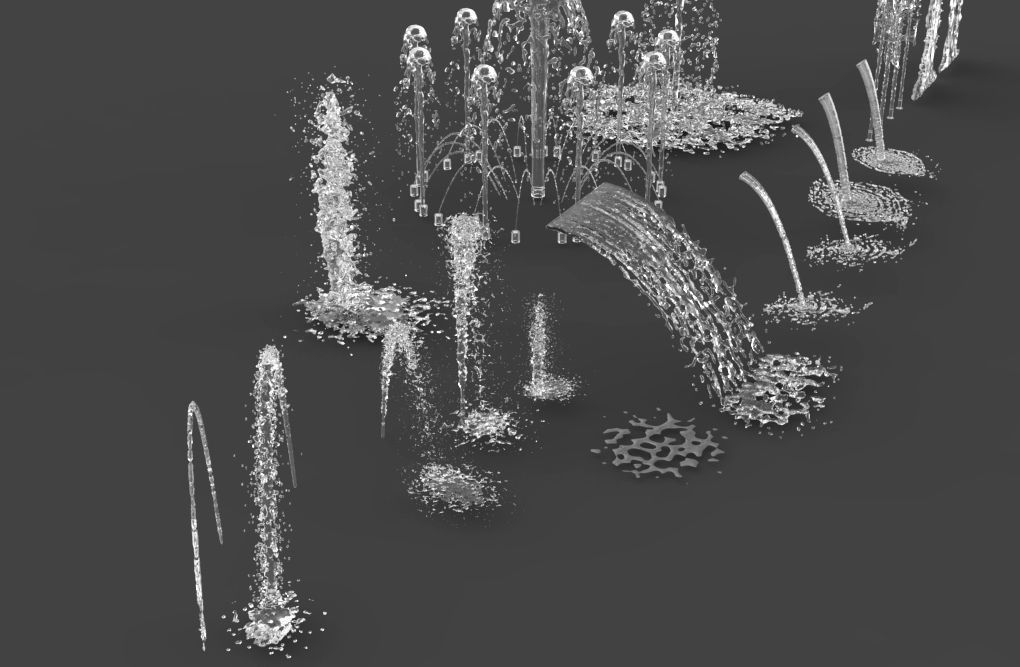 Water fountain waterfall 3d model 3D model_1