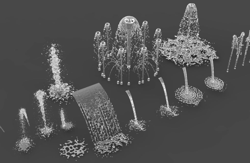 Water fountain waterfall 3d model 3D model_2