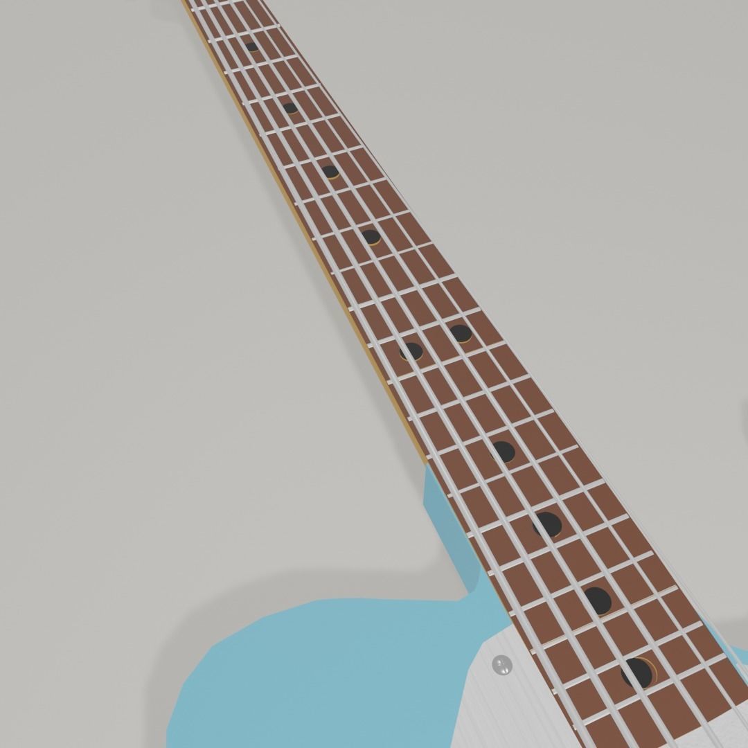  Electric guitar Telecaster  PBR low-poly game-ready Low-poly 3D model_3