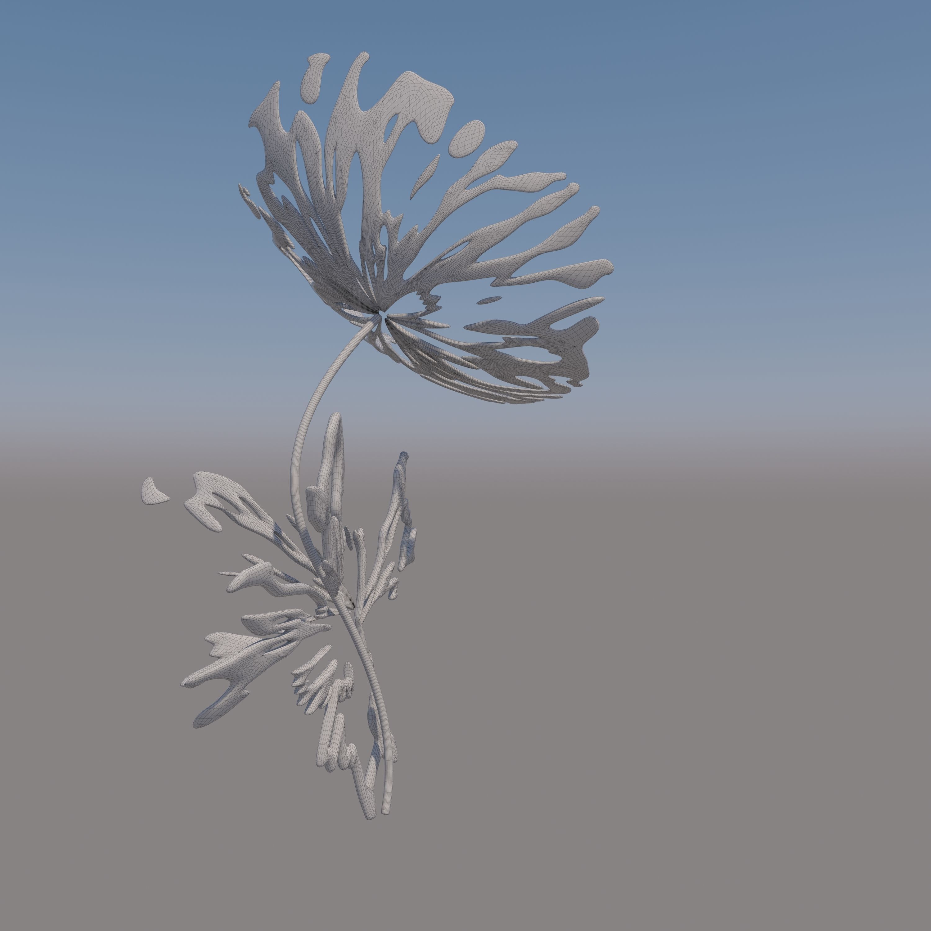 Abstract Sculpture Flower Bronze  3D model_8
