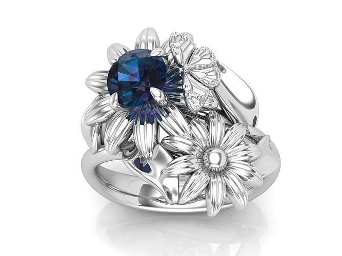 Butterfly ring 3D print model