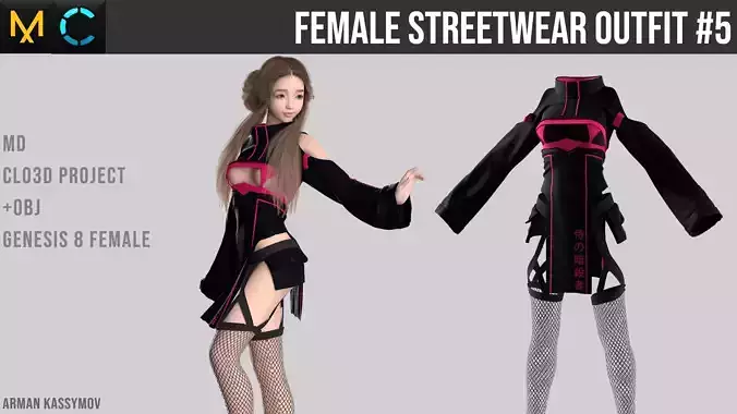 Female Streetwear Outfit Marvelous Designer Project