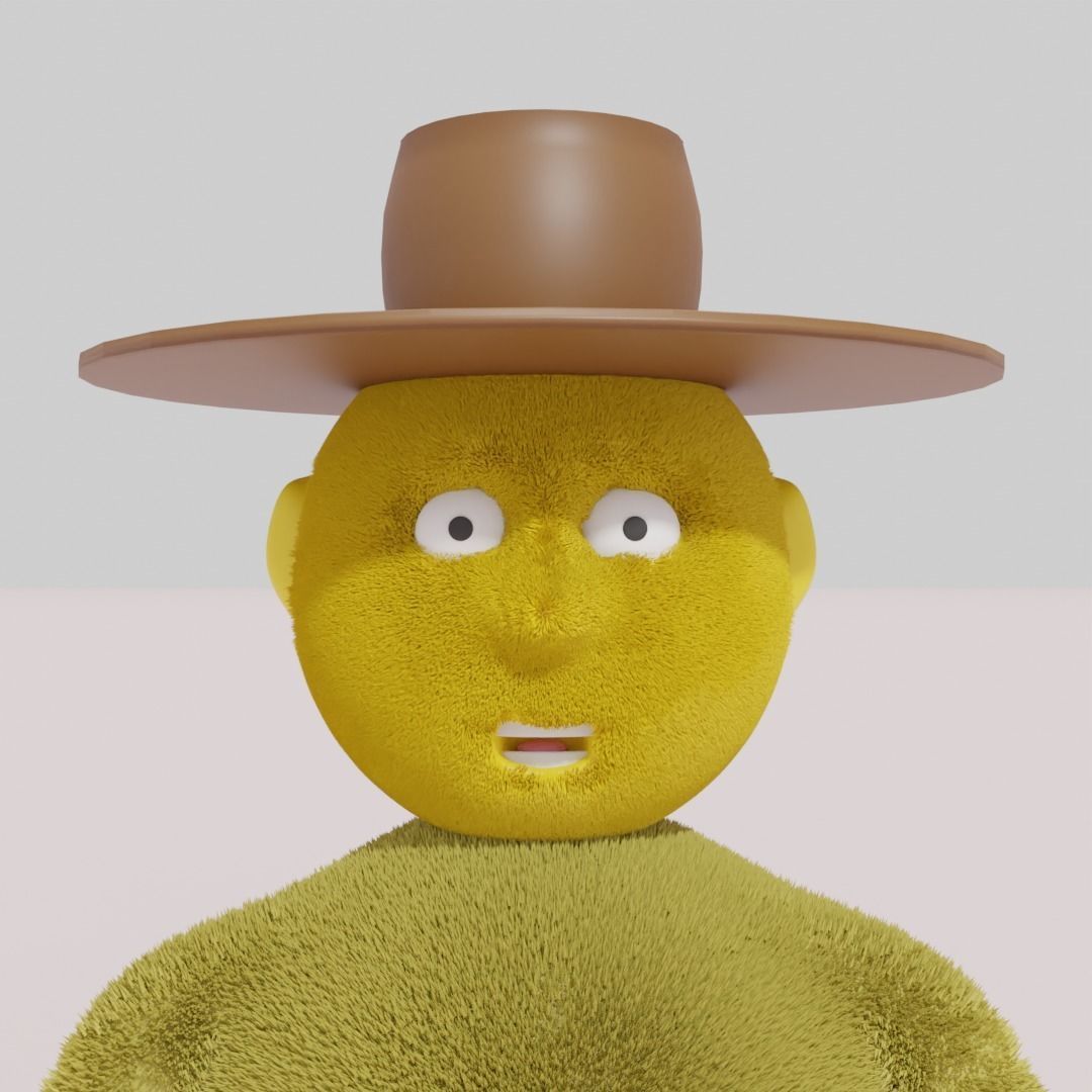 yellow men  PBR low-poly game-ready Low-poly 3D model_2