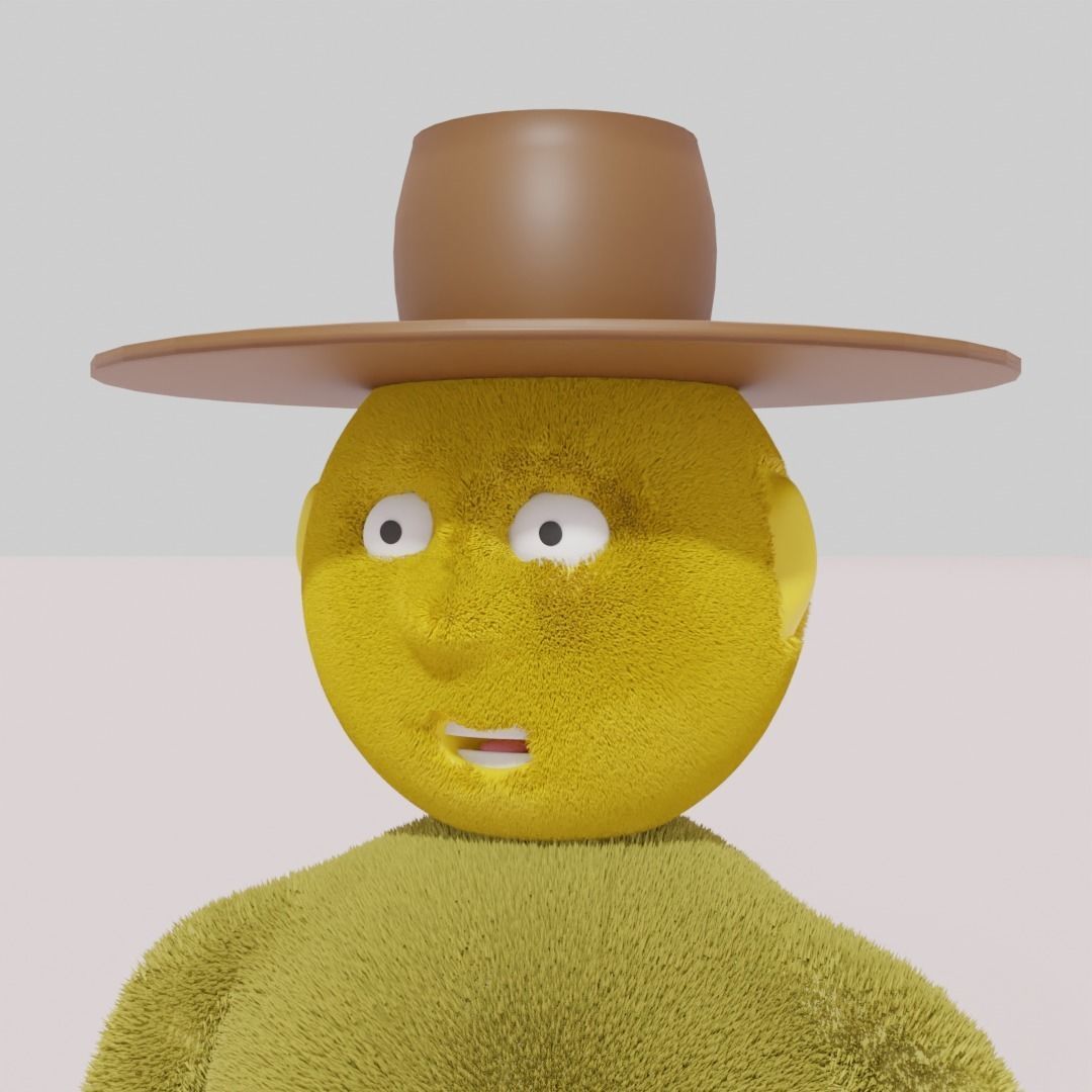 yellow men  PBR low-poly game-ready Low-poly 3D model_1