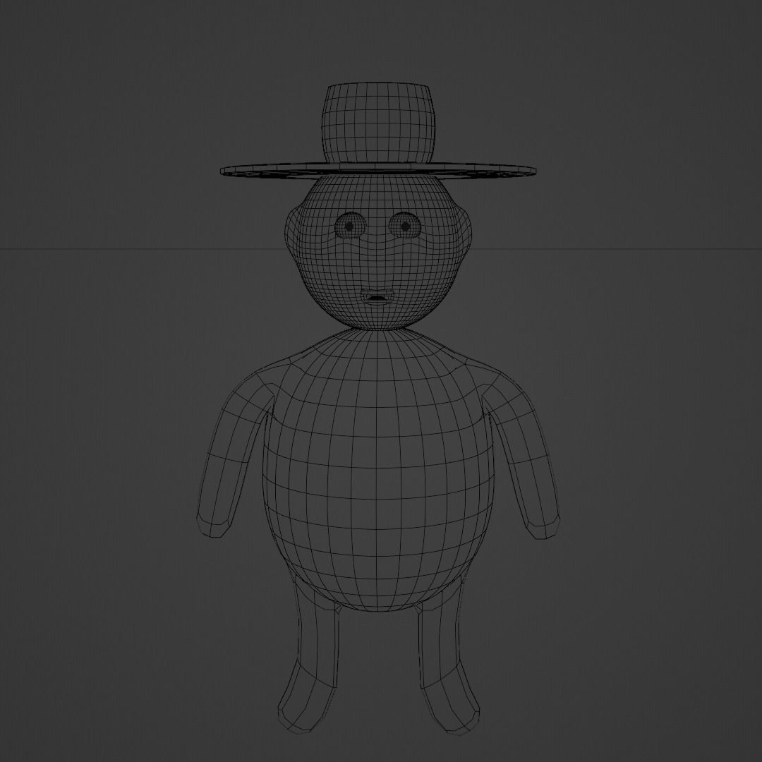 yellow men  PBR low-poly game-ready Low-poly 3D model_3