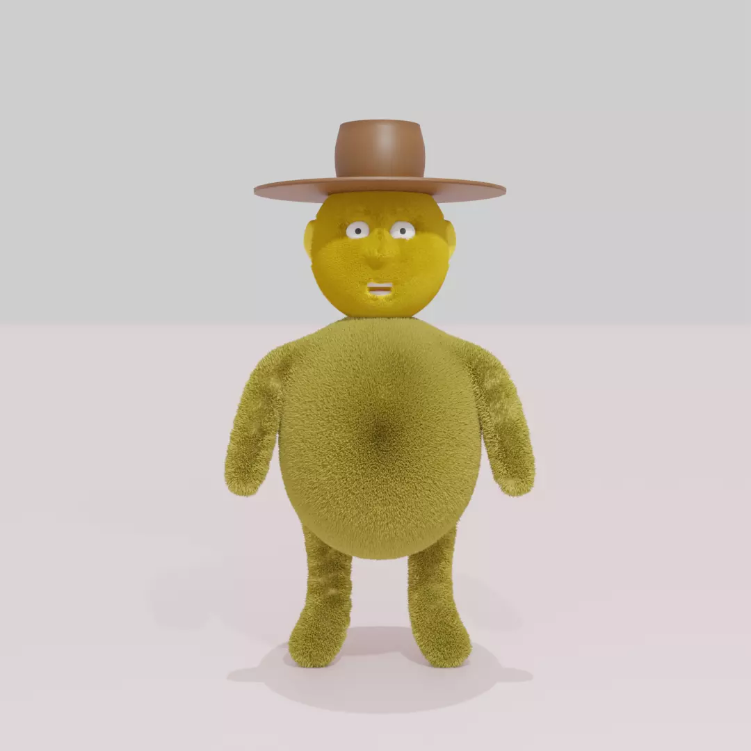yellow men  PBR low-poly game-ready Low-poly 3D model_0