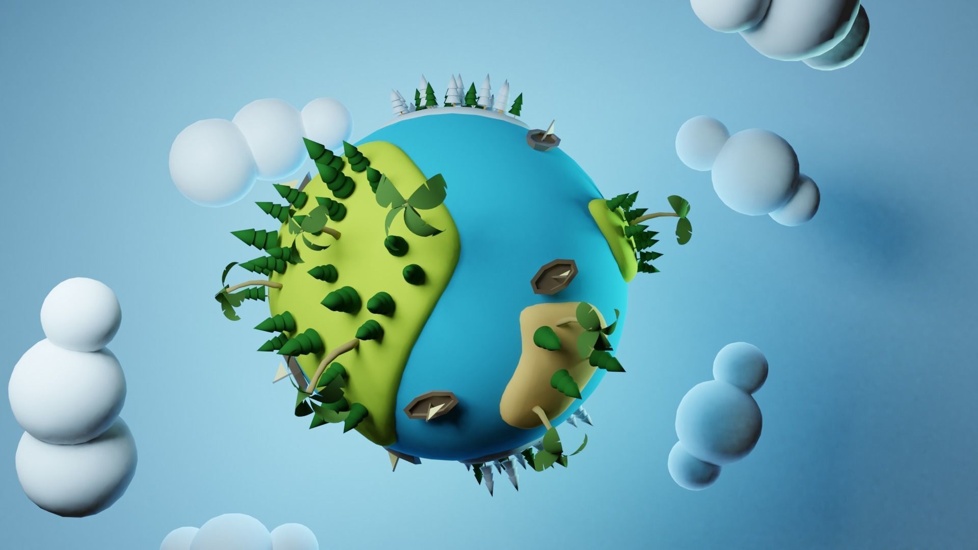 Earth planet  3D model_1