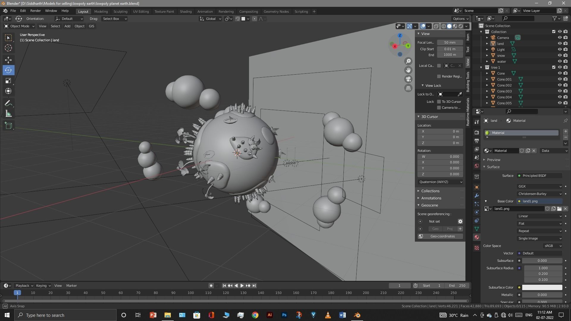 Earth planet  3D model_9