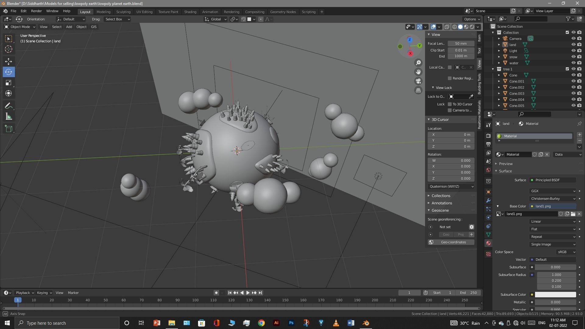 Earth planet  3D model_12