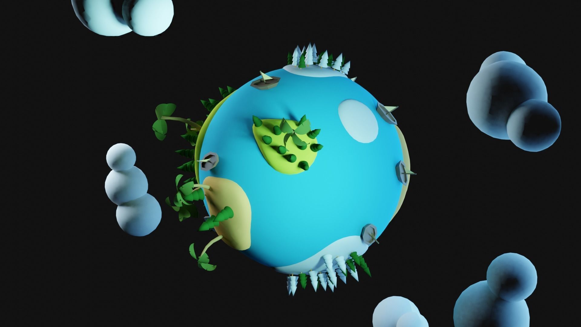 Earth planet  3D model_2