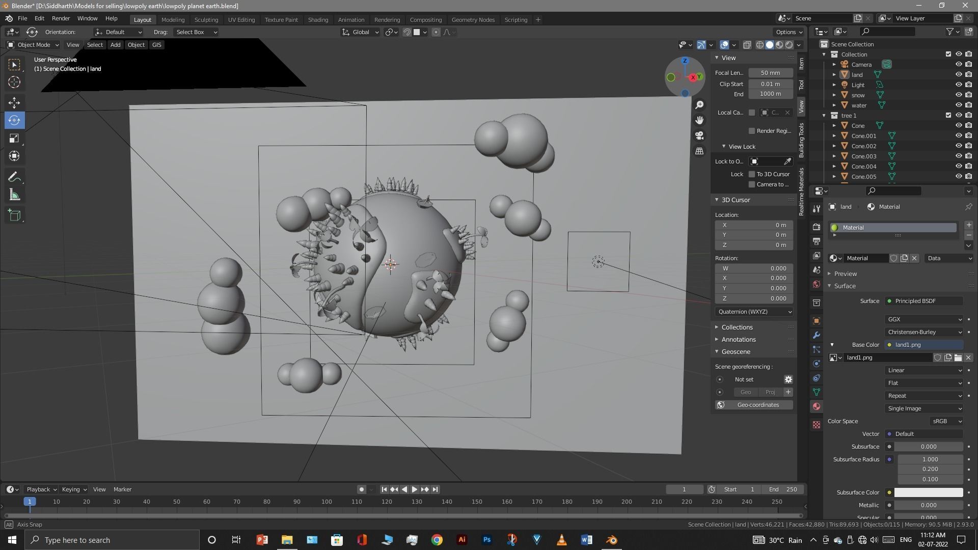 Earth planet  3D model_7