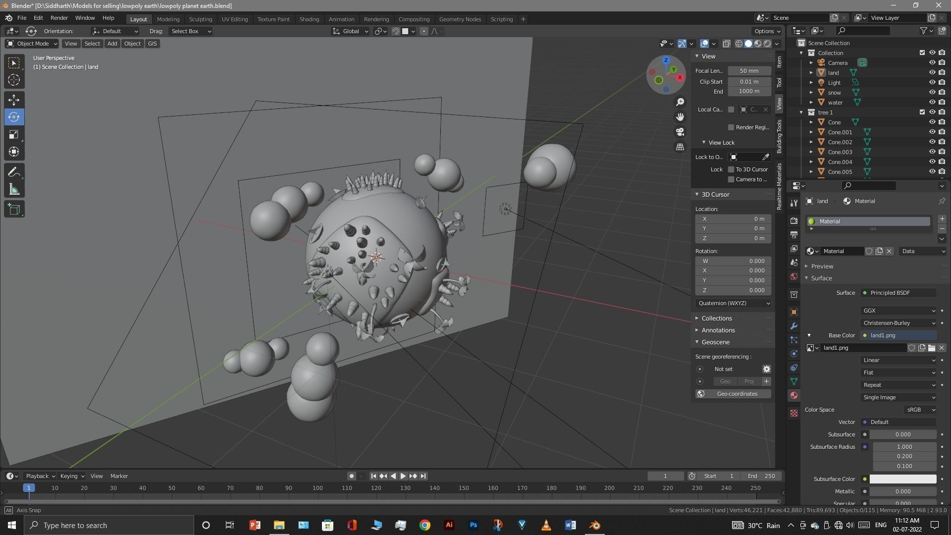 Earth planet  3D model_14