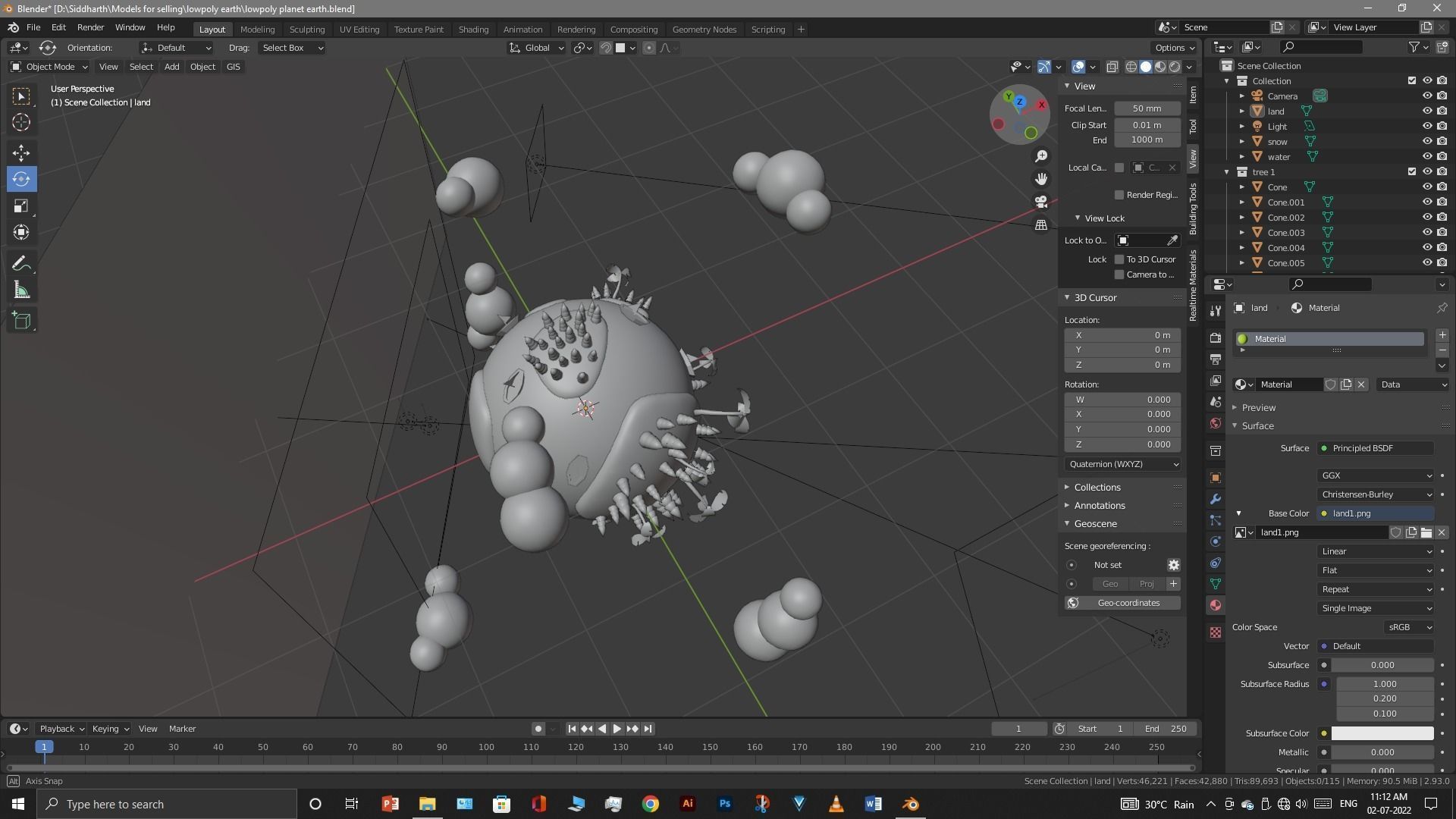 Earth planet  3D model_19