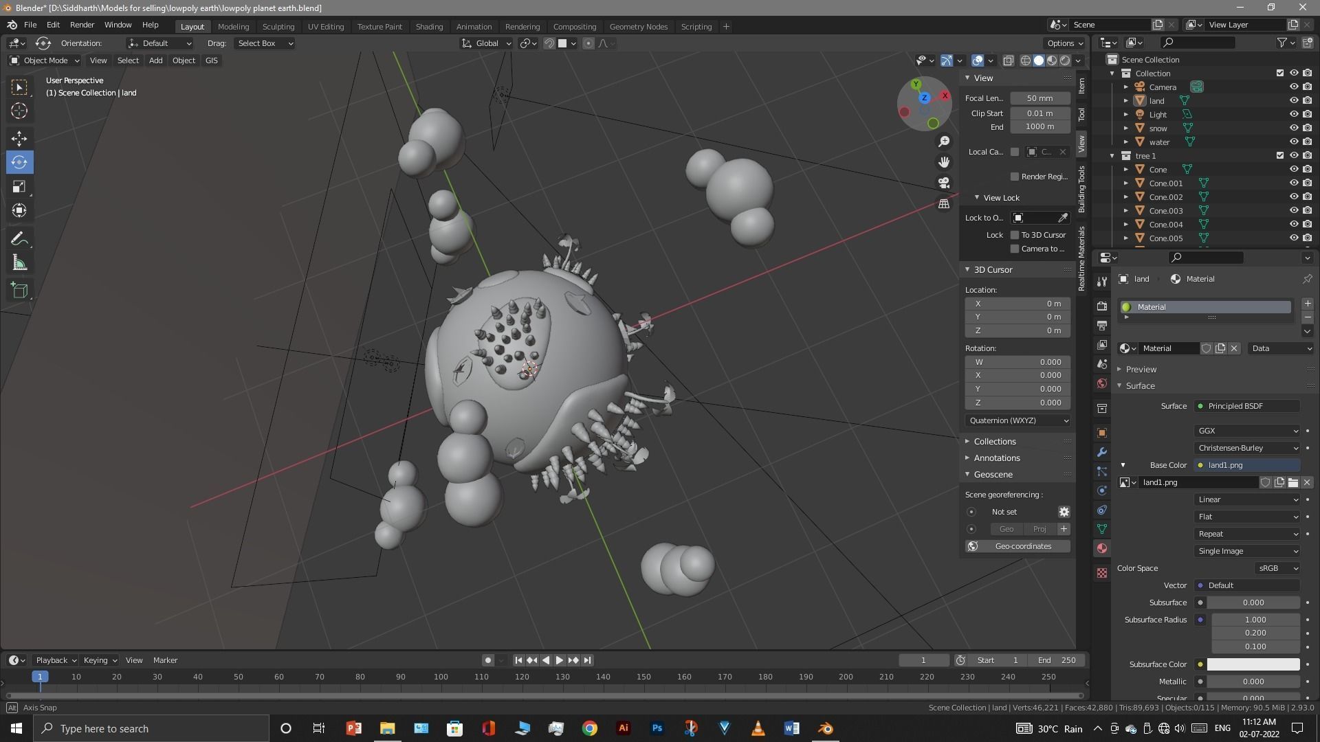 Earth planet  3D model_20