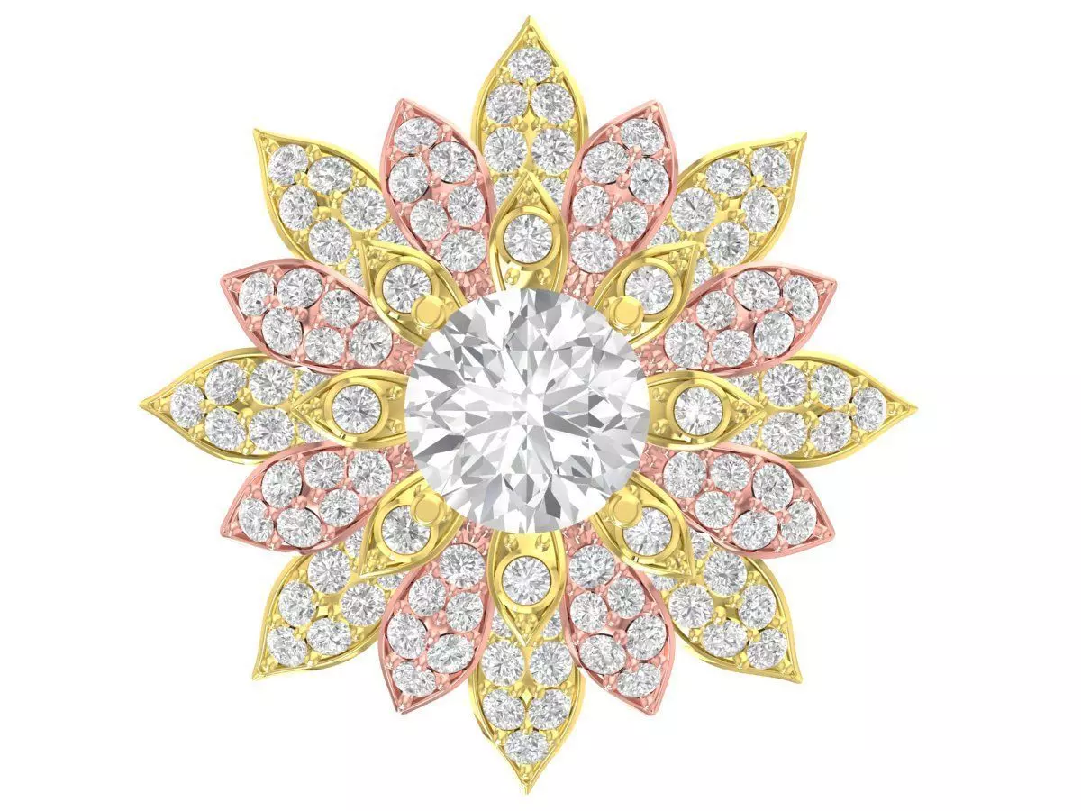 Luxury Floral Cluster Diamond Ring for Women 3499 3D print model